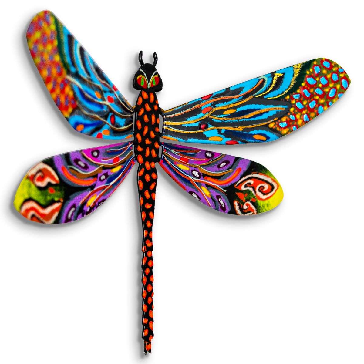 Patricia Govezensky- Original Painting on Cutout Steel "Dragonfly"