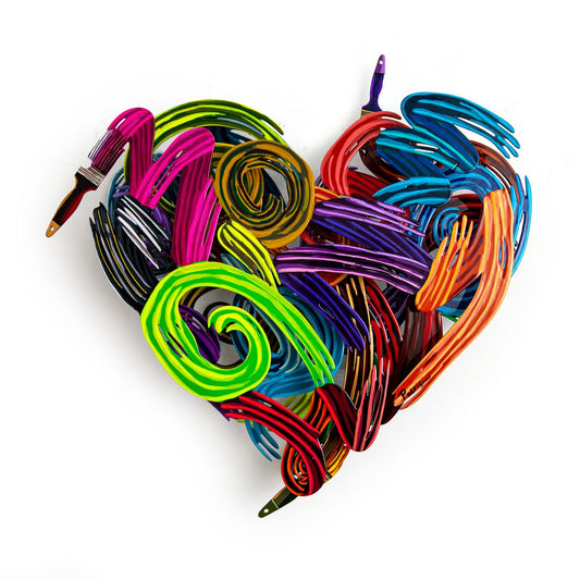 Patricia Govezensky- Original Painting on Cutout Steel "Colors of Love (Mini Series)"