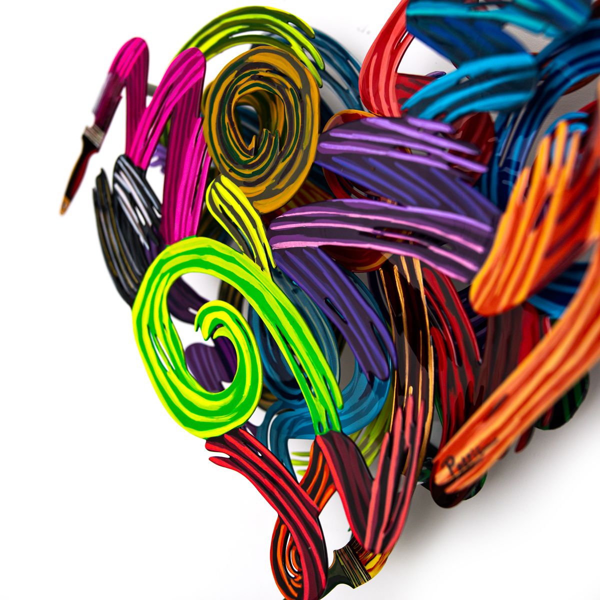 Patricia Govezensky- Original Painting on Cutout Steel "Colors of Love (Mini Series)"
