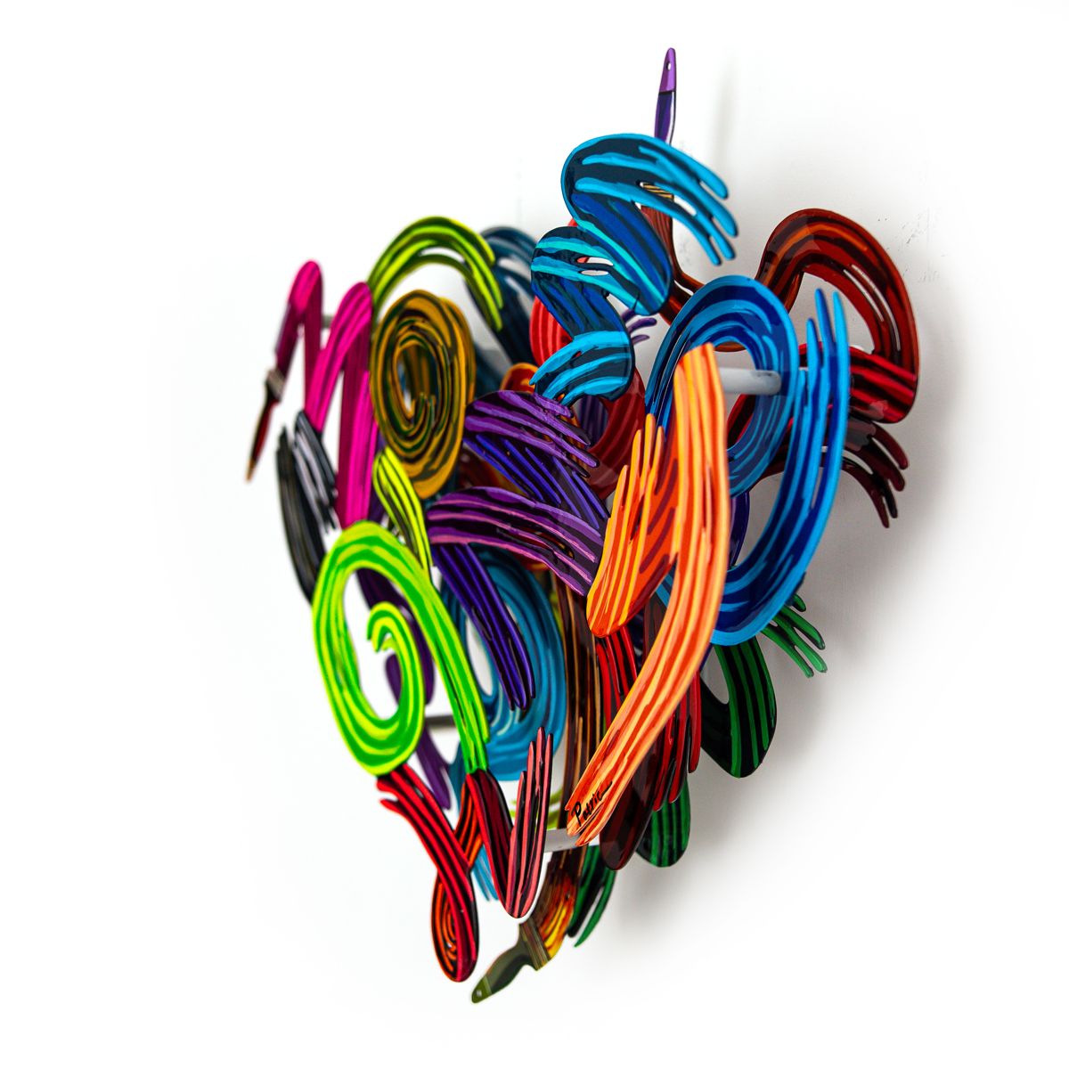 Patricia Govezensky- Original Painting on Cutout Steel "Colors of Love (Mini Series)"