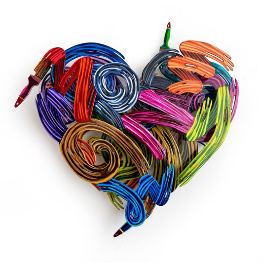 Patricia Govezensky- Original Painting on Cutout Steel "Colors of Love (Mini Series)"