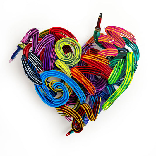 Patricia Govezensky- Original Painting on Cutout Steel "Colors of Love (Mini Series)"