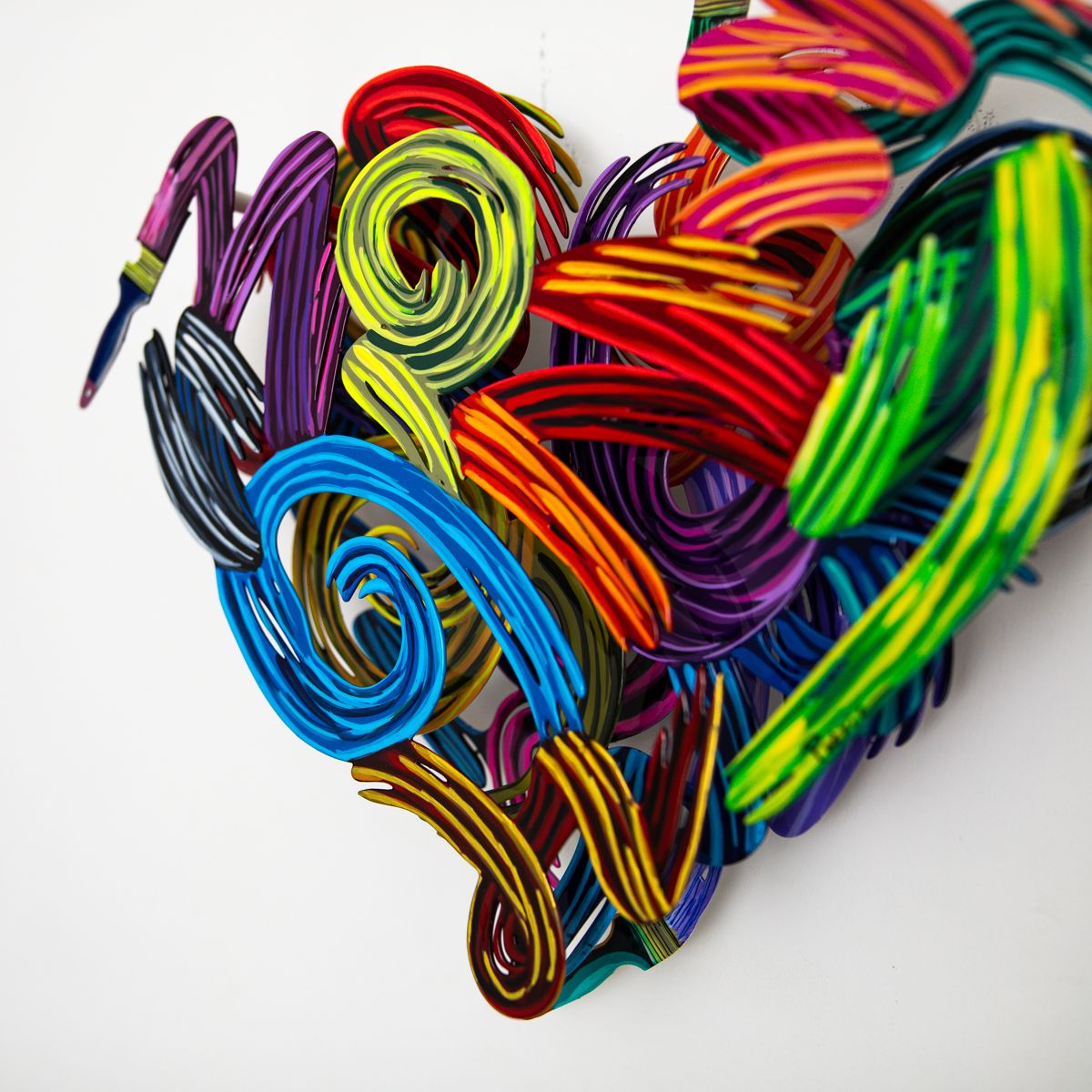 Patricia Govezensky- Original Painting on Cutout Steel "Colors of Love (Mini Series)"