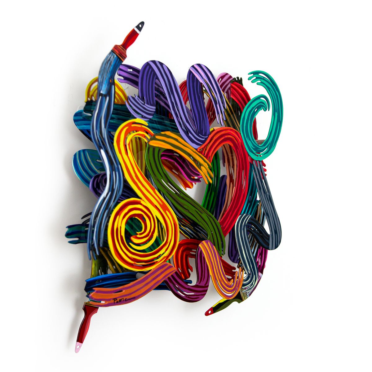 Patricia Govezensky- Original Painting on Cutout Steel "Work of Heart (Mini Series)"
