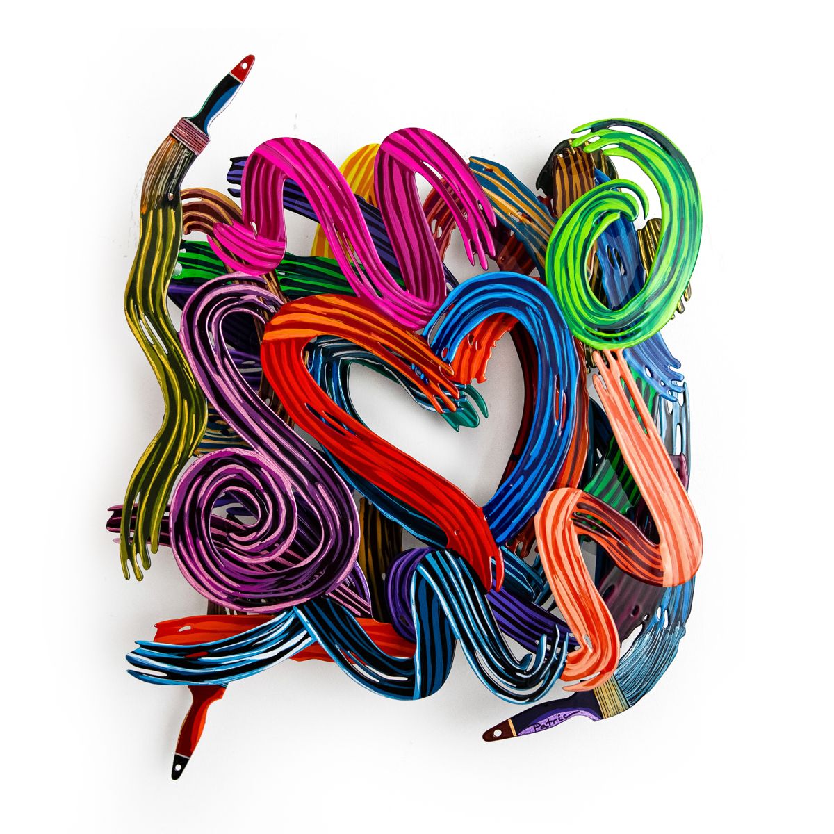 Patricia Govezensky- Original Painting on Cutout Steel "Work of Heart (Mini Series)"