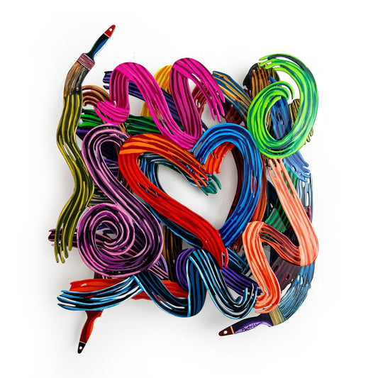 Patricia Govezensky- Original Painting on Cutout Steel "Work of Heart (Mini Series)"