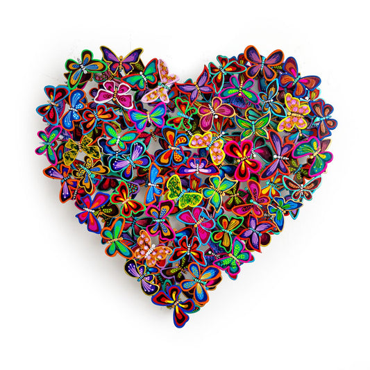 Patricia Govezensky- Original Painting on Cutout Steel "Love in Paradise (Mini Series)"