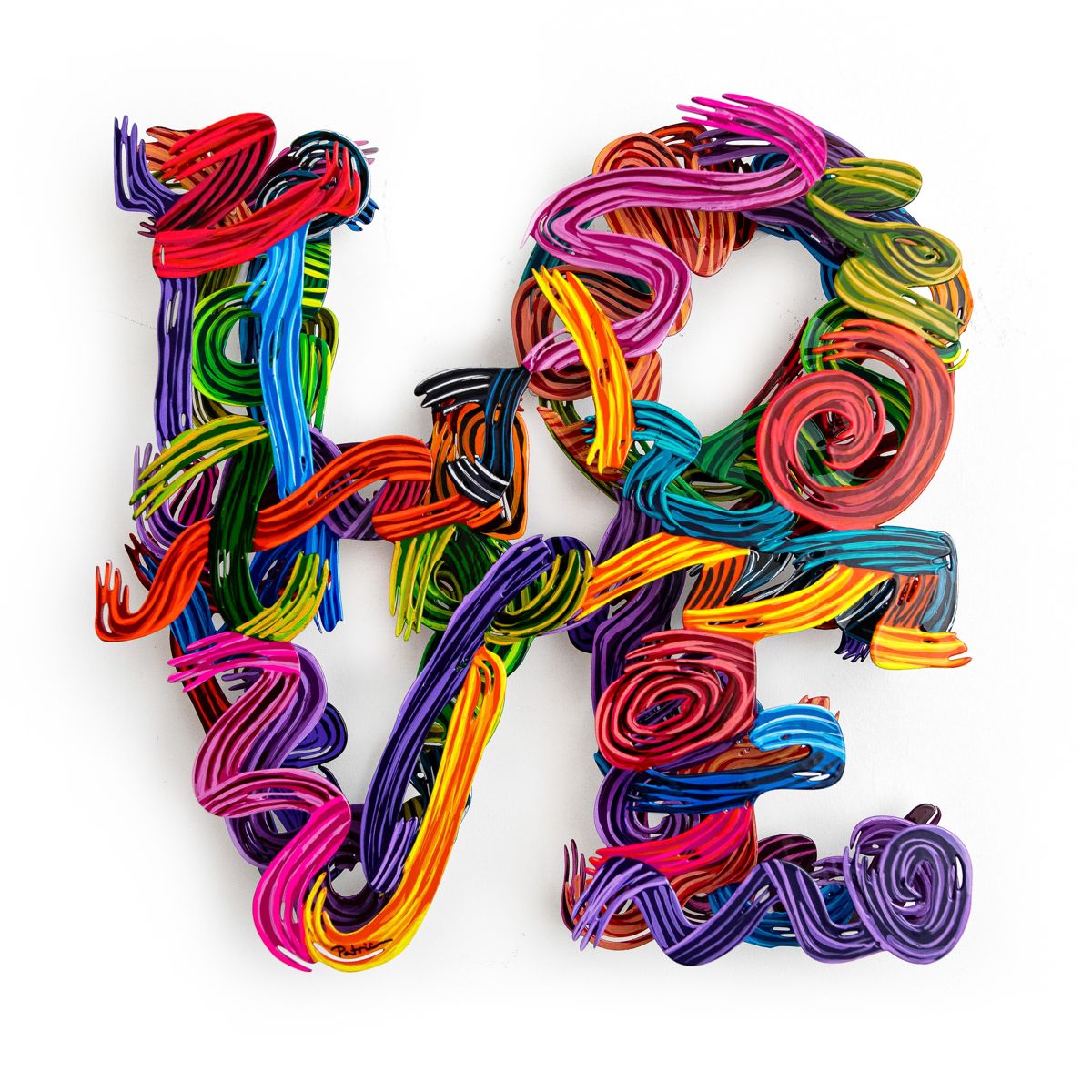 Patricia Govezensky- Original Painting on Cutout Steel "Contemporary Love (Mini Series)"