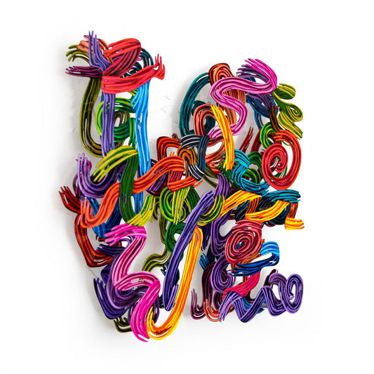 Patricia Govezensky- Original Painting on Cutout Steel "Contemporary Love (Mini Series)"