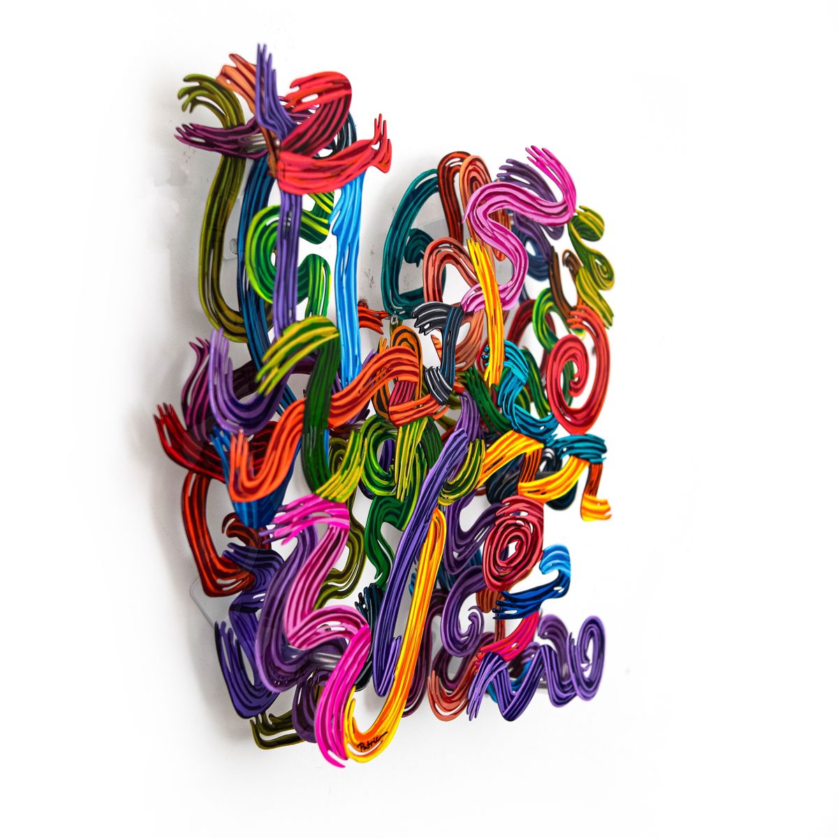 Patricia Govezensky- Original Painting on Cutout Steel "Contemporary Love (Mini Series)"