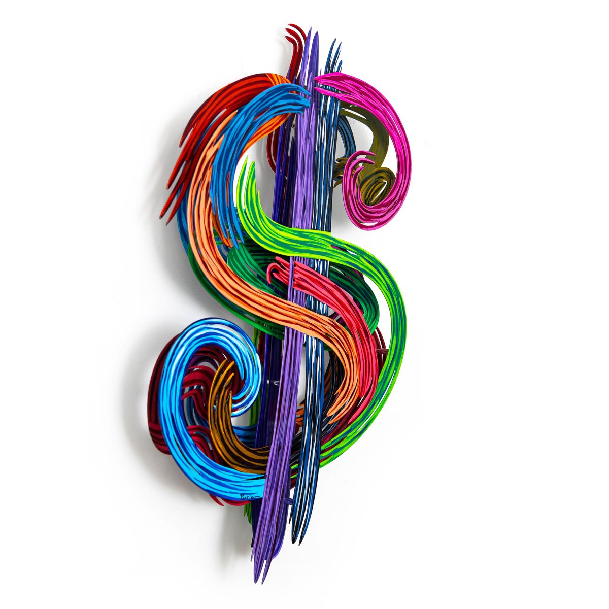 Patricia Govezensky- Original Painting on Cutout Steel "$"