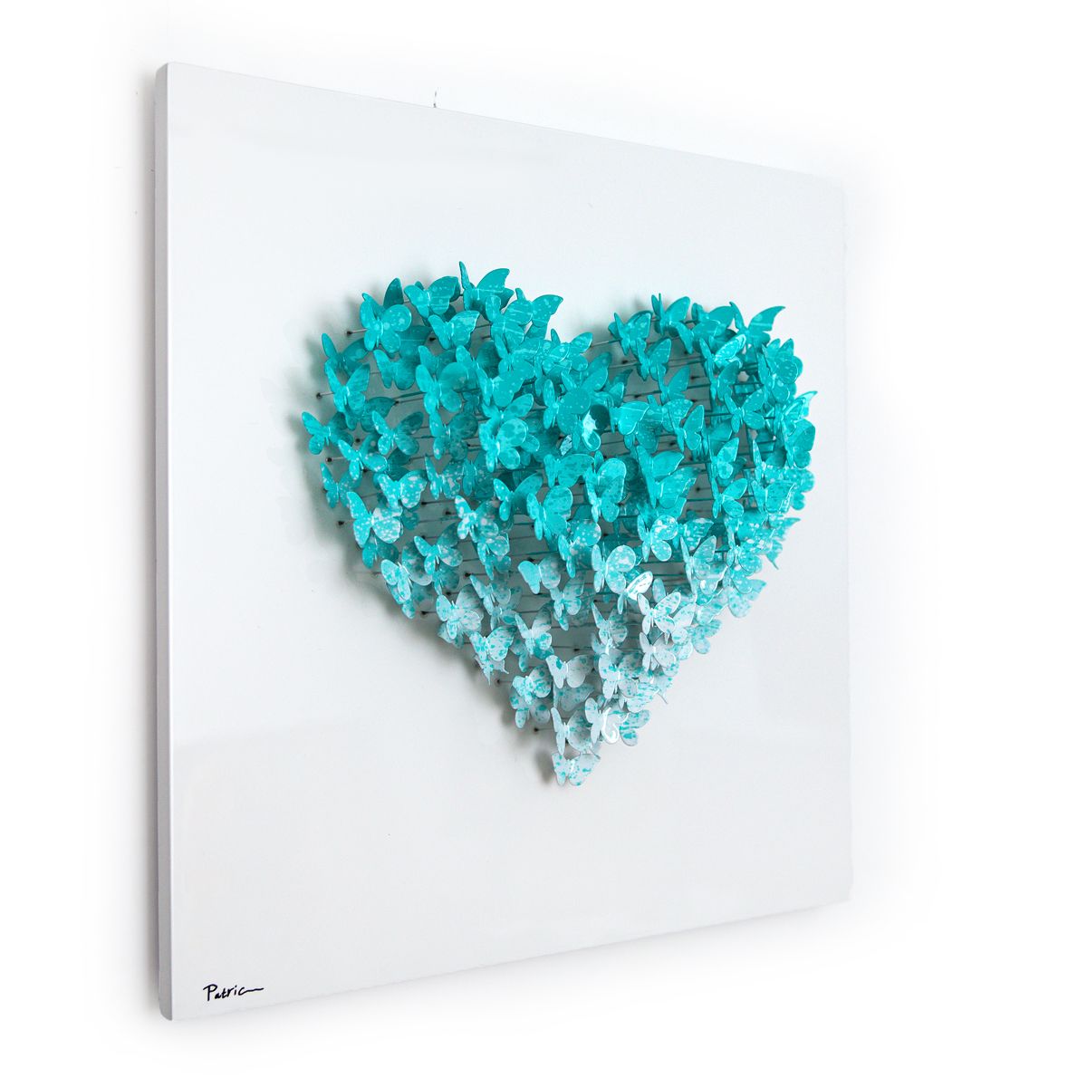 Patricia Govezensky- Original 3D Metal Art on Wood "Heart"