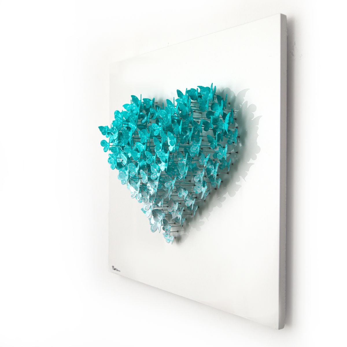 Patricia Govezensky- Original 3D Metal Art on Wood "Heart"