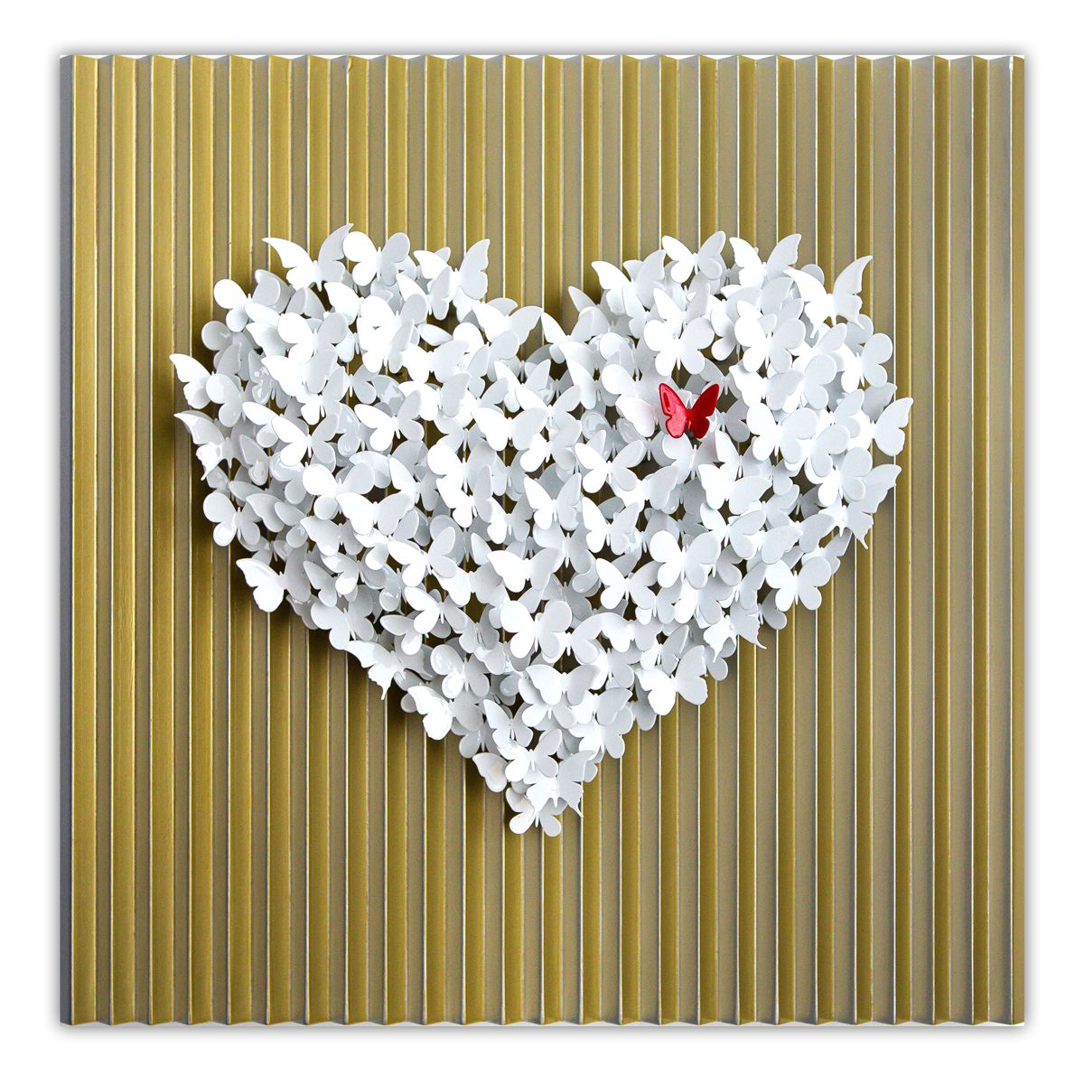 Patricia Govezensky- Original Hand-Painted KINETICFLY™ Sculpture "Flying Heart"