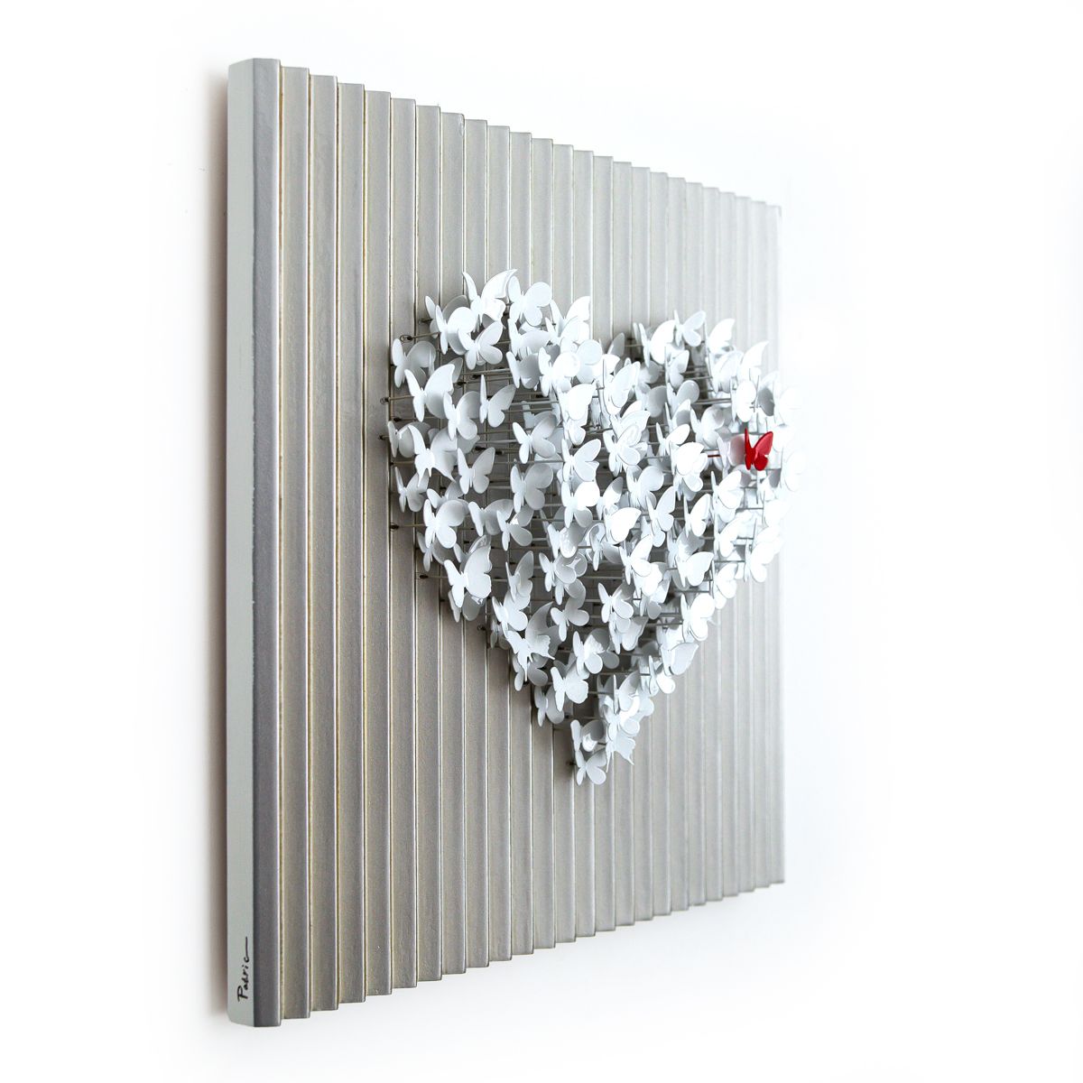 Patricia Govezensky- Original Hand-Painted KINETICFLY™ Sculpture "Flying Heart"