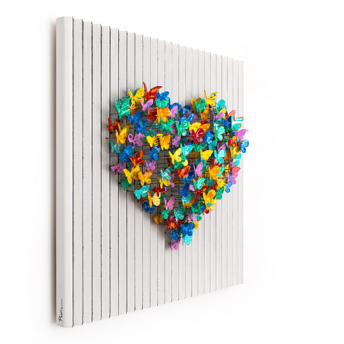 Patricia Govezensky- Original Hand-Painted KINETICFLY™ Sculpture "Flying Heart"