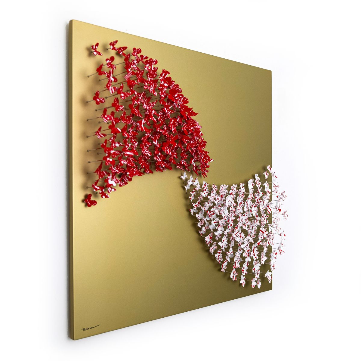Patricia Govezensky- Original 3D Metal Art on Wood "Love in Motion"