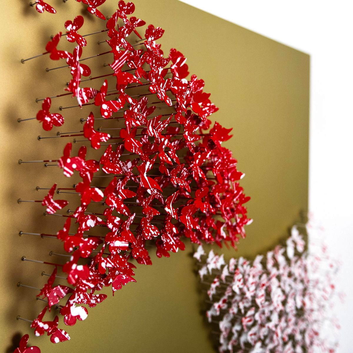 Patricia Govezensky- Original 3D Metal Art on Wood "Love in Motion"