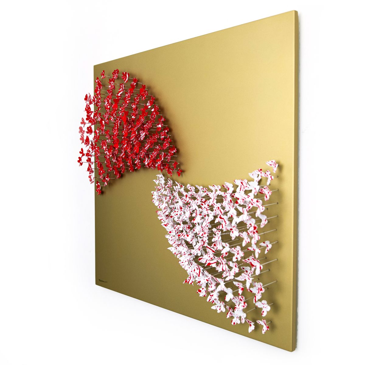 Patricia Govezensky- Original 3D Metal Art on Wood "Love in Motion"