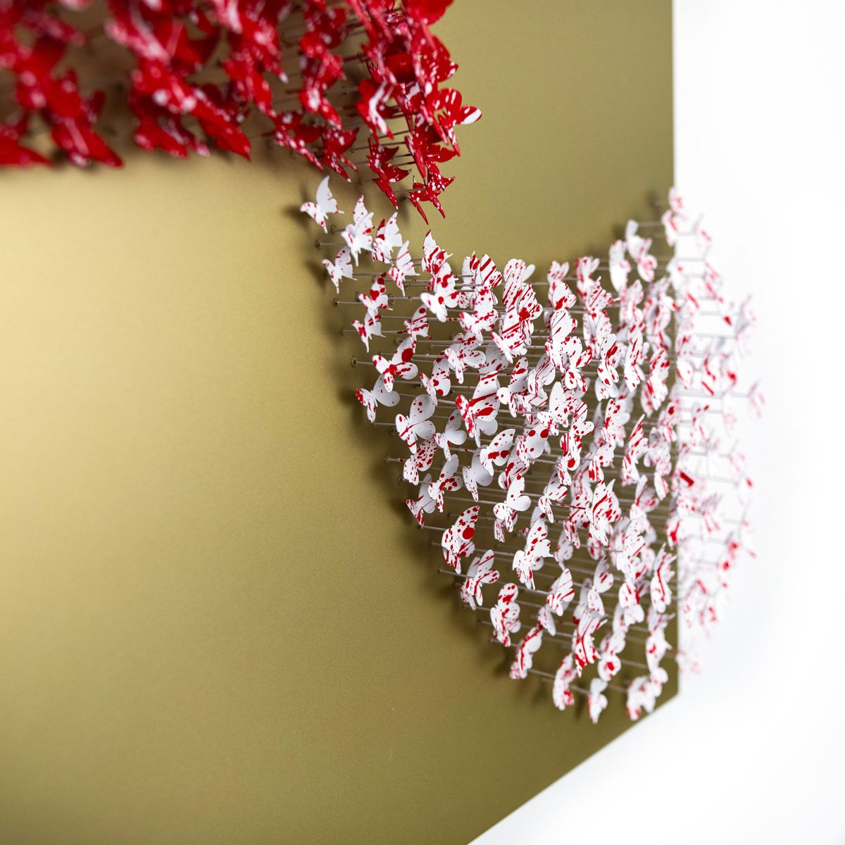 Patricia Govezensky- Original 3D Metal Art on Wood "Love in Motion"