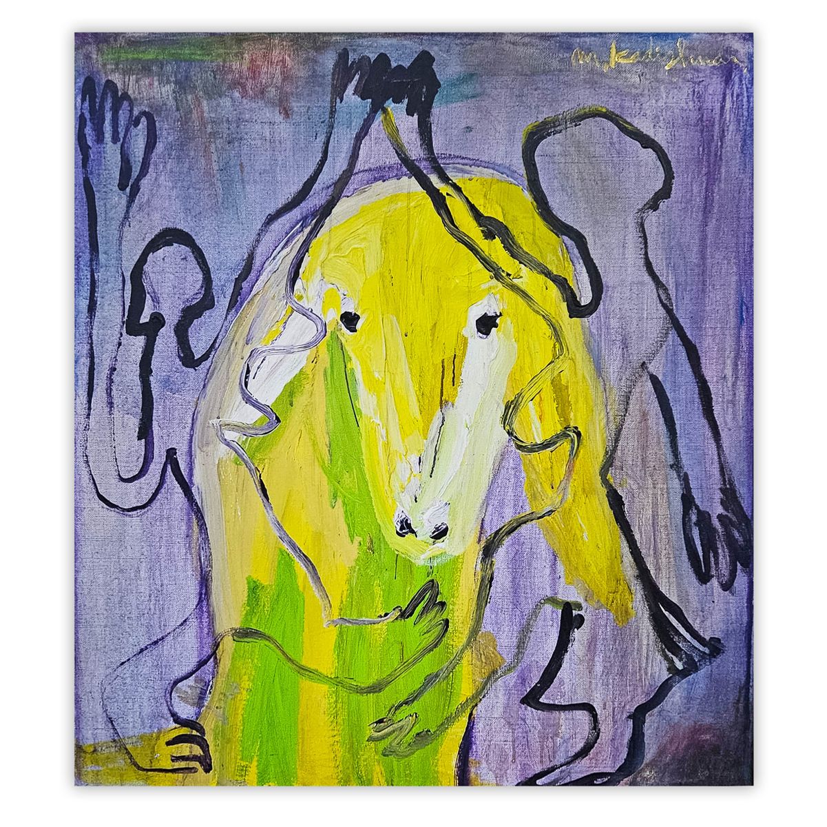 Menashe Kadishman- Original Acrylic on Canvas "Untitled"