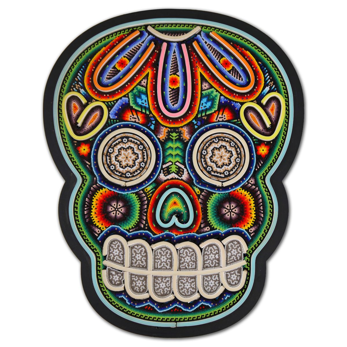 CHROMA aka Rick Wolfryd- Original Mixed Media Sculpture "Day of The Dead"
