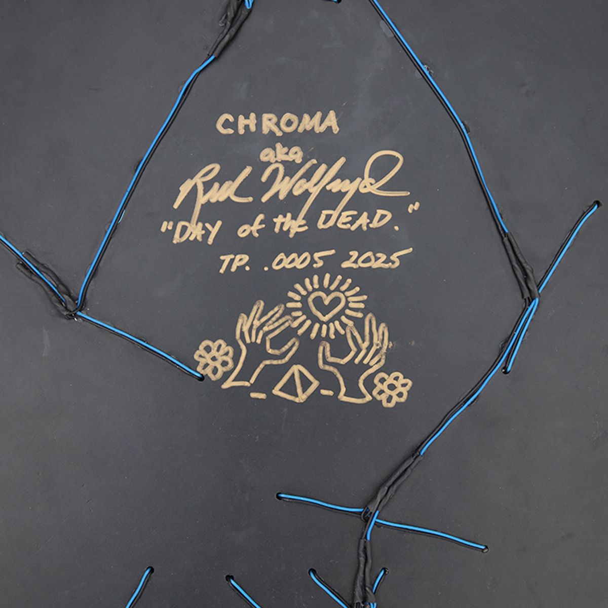 CHROMA aka Rick Wolfryd- Original Mixed Media Sculpture "Day of The Dead"
