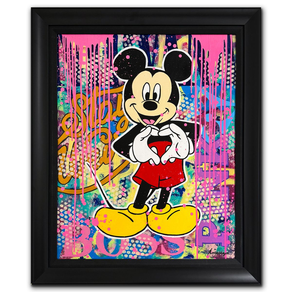 Nastya Rovenskaya- Original Oil on Canvas "Heart of Pop"