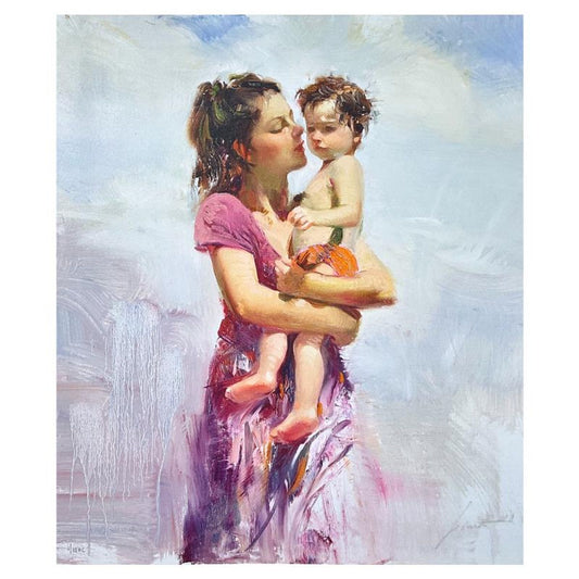 #1 in Edition - Pino (1939-2010), "Maternal Instinct" Limited Edition on Canvas, HC Numbered 1/10 and Hand Signed with Certificate of Authenticity.