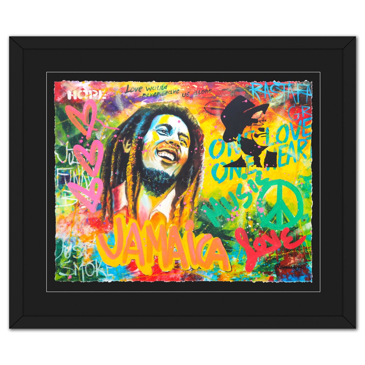 Nastya Rovenskaya- Original Mixed Media on Deckle Edge Paper "Bob Marley"