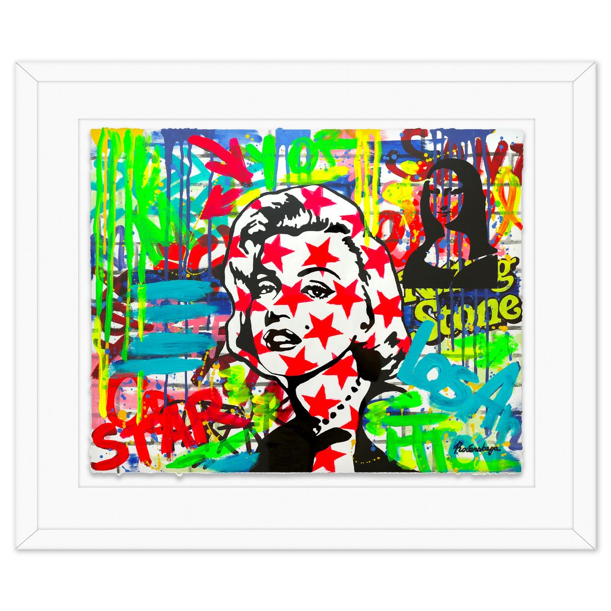 Nastya Rovenskaya- Original Mixed Media on Deckle Edge Paper "Starface"