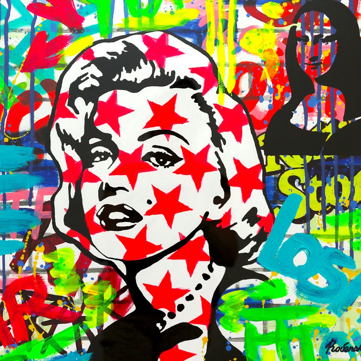 Nastya Rovenskaya- Original Mixed Media on Deckle Edge Paper "Starface"