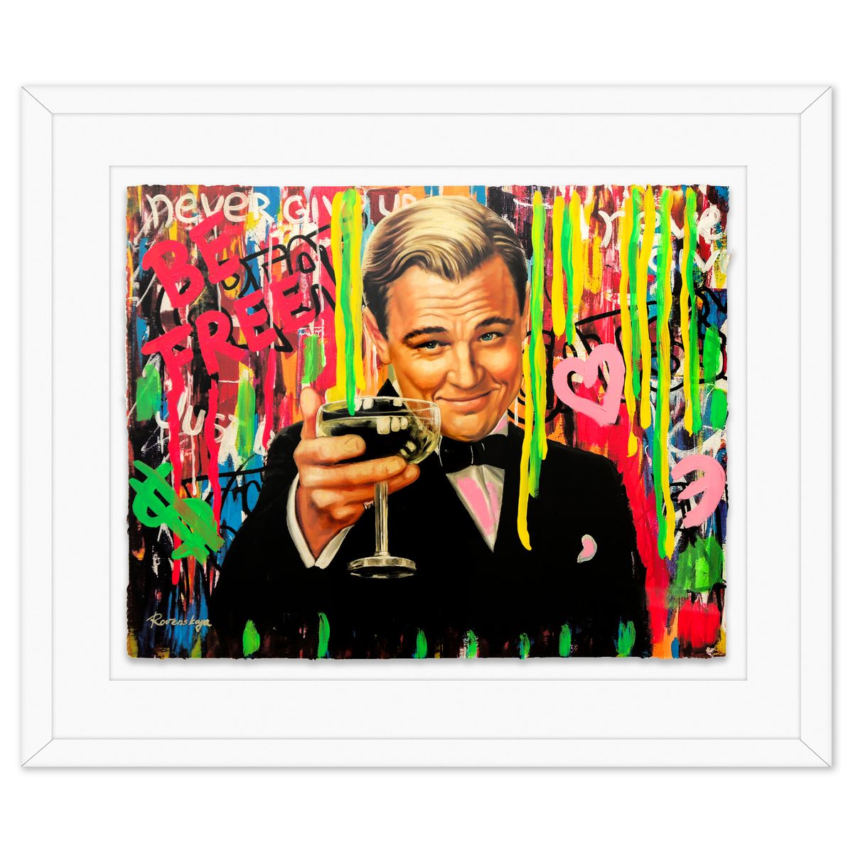 Nastya Rovenskaya- Original Mixed Media on Deckle Edge Paper "The Great Gatsby"