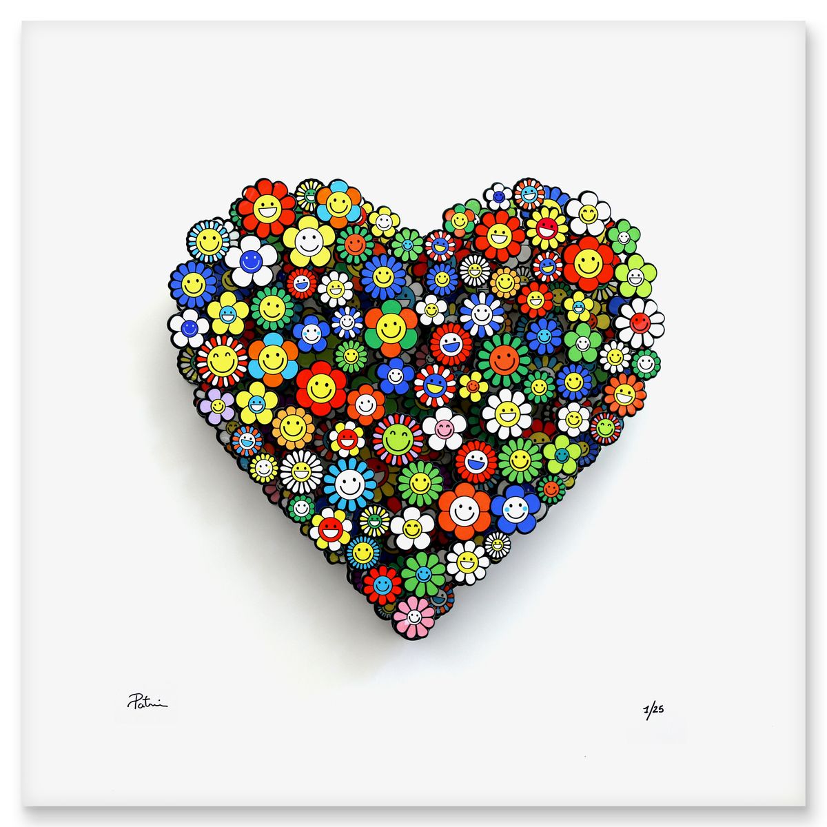 Patricia Govezensky- Three-layer cutout metal and sculpted wood mixed media "Hommage to Takashi"