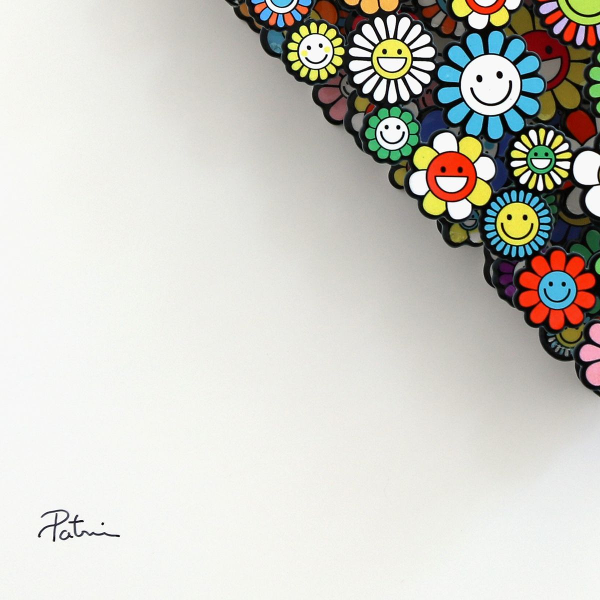 Patricia Govezensky- Three-layer cutout metal and sculpted wood mixed media "Hommage to Takashi"