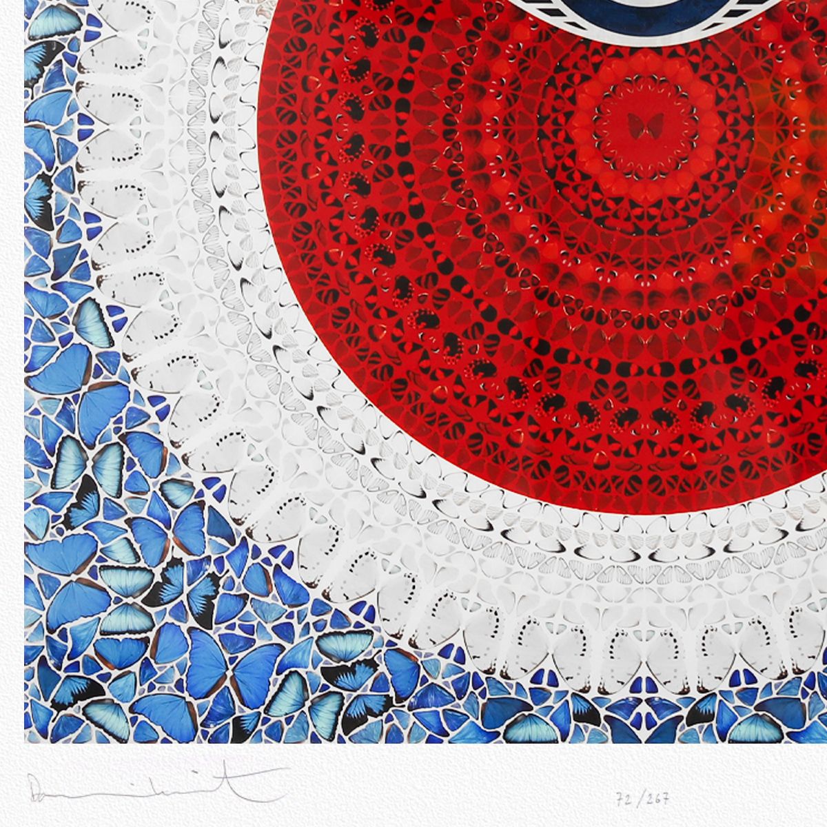 Damien Hirst & Shepard Fairey- Giclee on Smooth Cotton Rag "Third Eye Butterfly Mandala"
