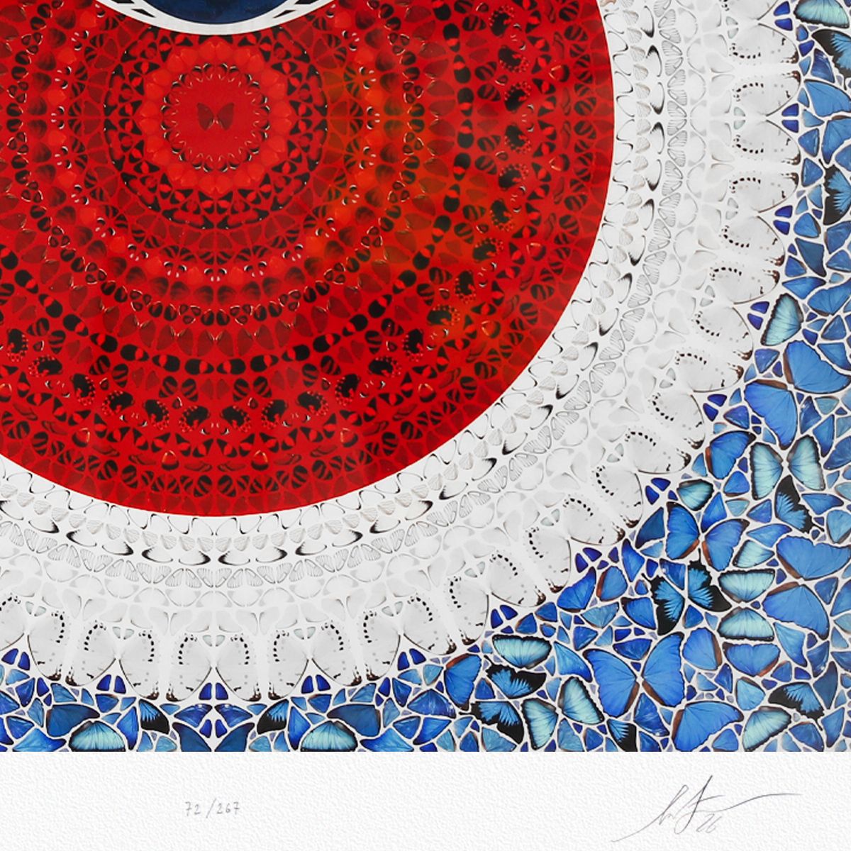 Damien Hirst & Shepard Fairey- Giclee on Smooth Cotton Rag "Third Eye Butterfly Mandala"