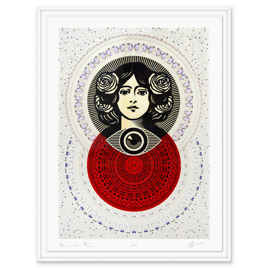 Damien Hirst & Shepard Fairey- Giclee on Smooth Cotton Rag "Third Eye Butterfly Mandala"