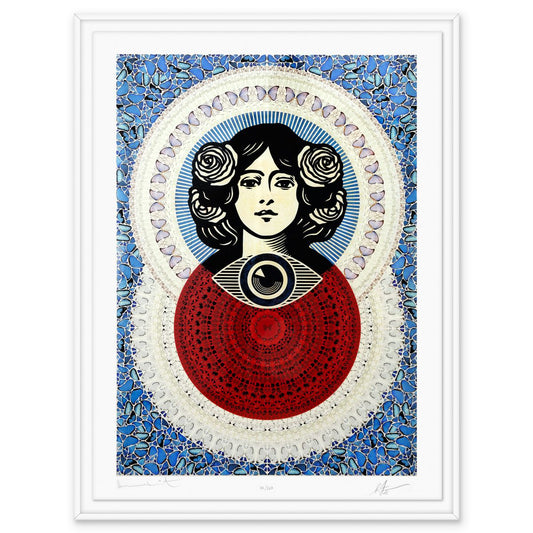 Damien Hirst & Shepard Fairey- Giclee on Smooth Cotton Rag "Third Eye Butterfly Mandala"