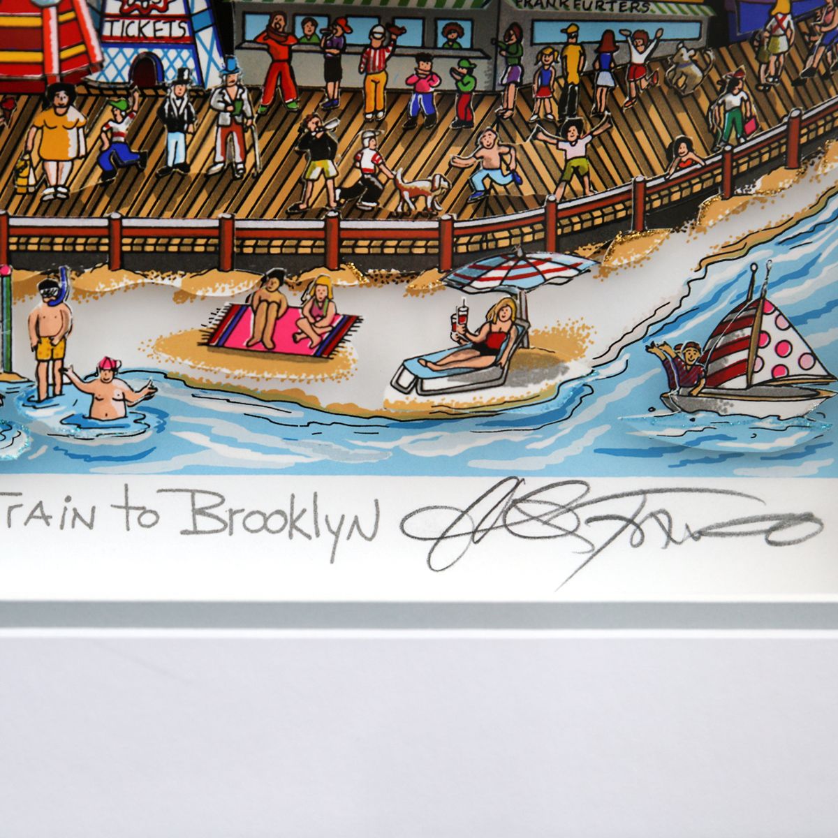 Charles Fazzino- 3D Construction Silkscreen Serigraph "Take the B Train to Brooklyn"