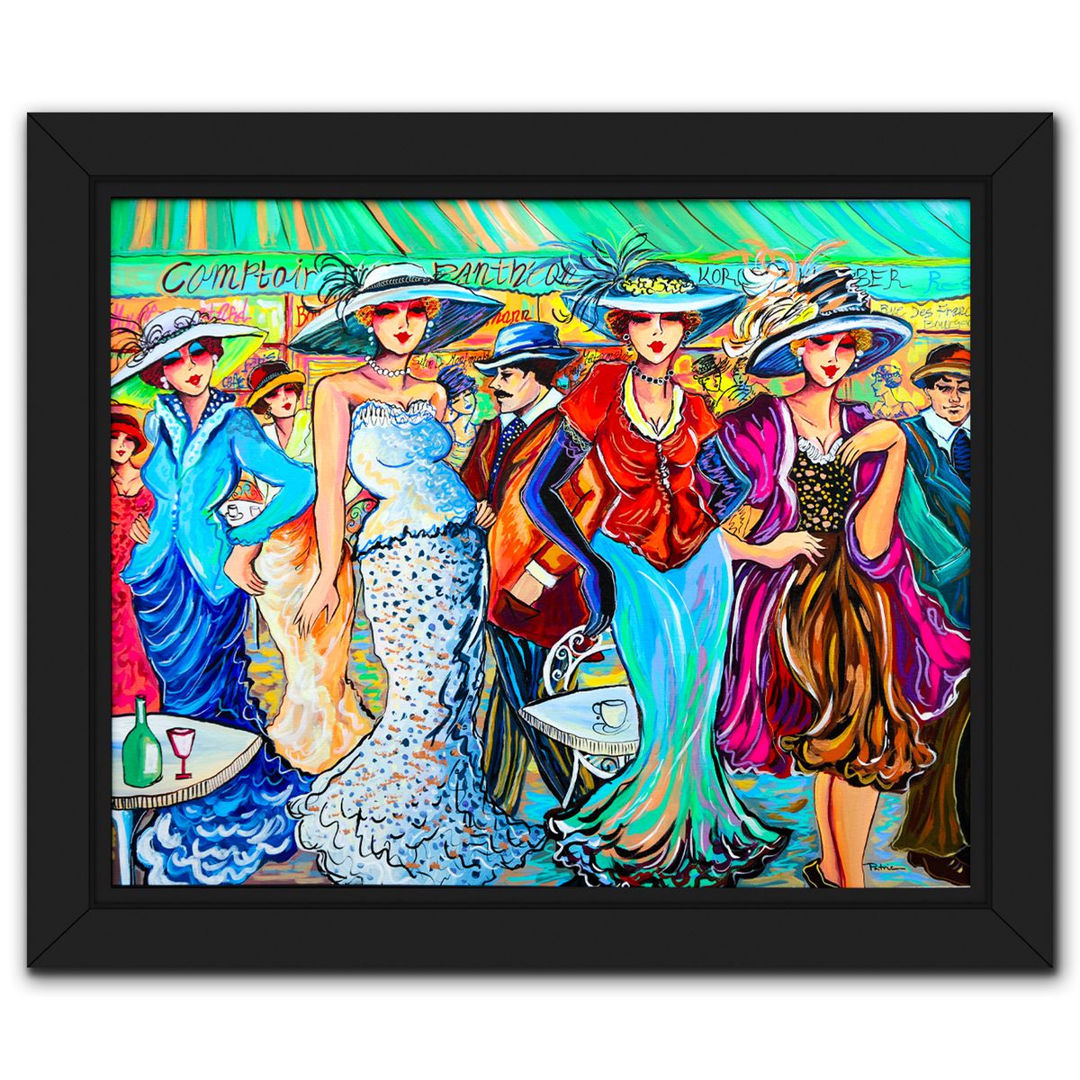 Patricia Govezensky- Original Acrylic on Canvas "A Day at the Races"