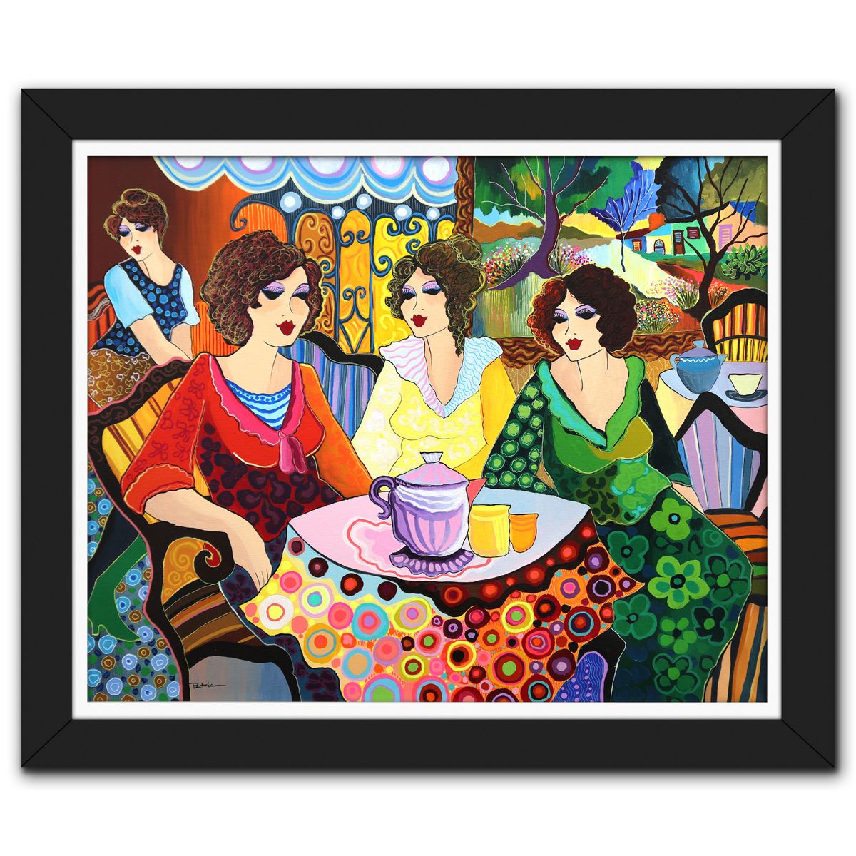 Patricia Govezensky- Original Acrylic on Canvas "Afternoon Tea"