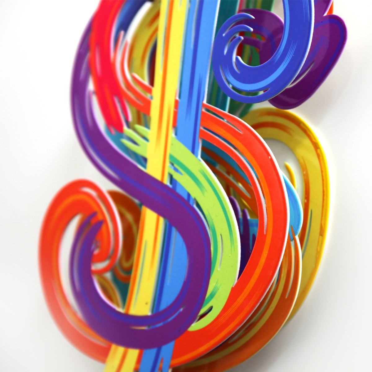 Patricia Govezensky- Three-layer cutout metal and sculpted wood mixed media "$"