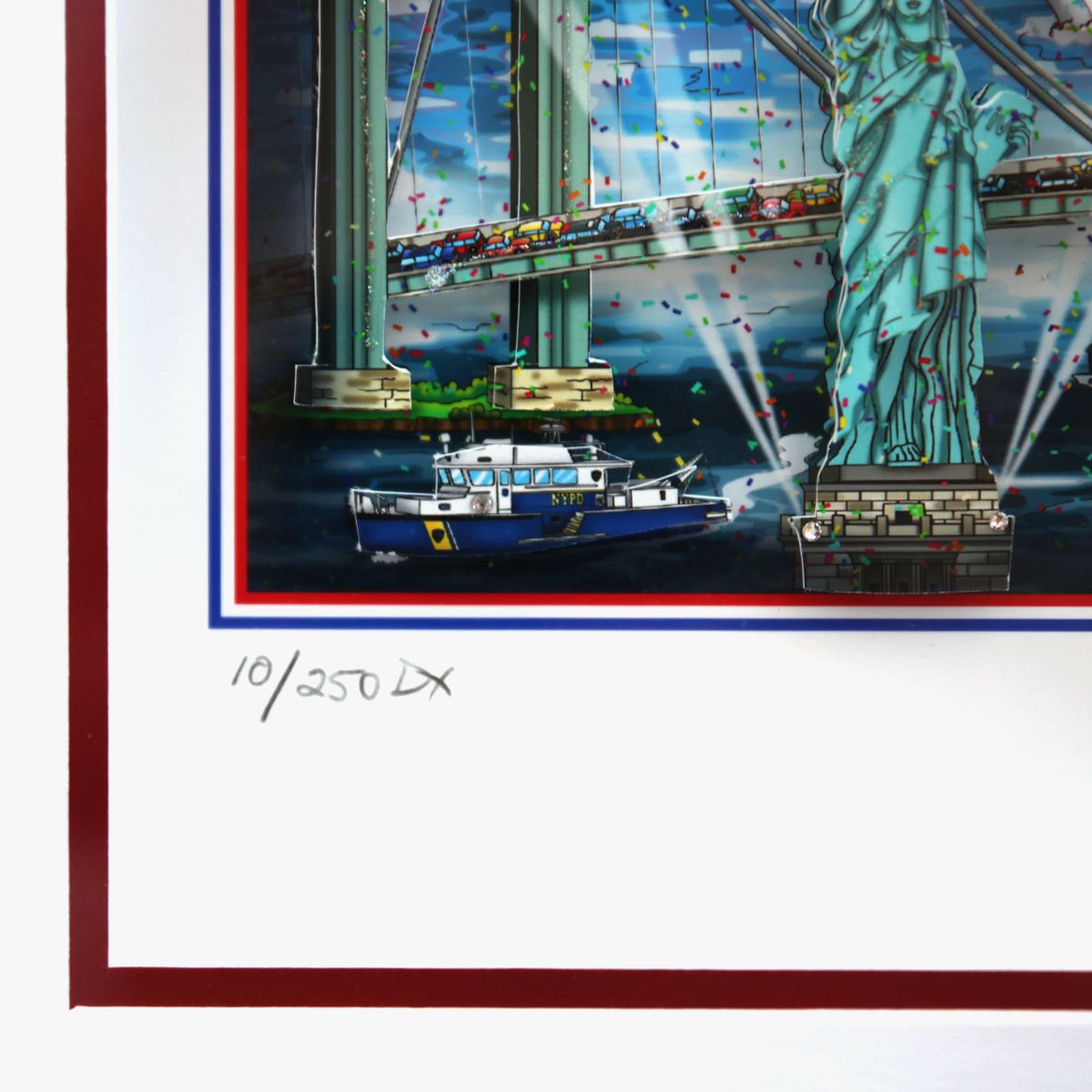 Charles Fazzino- 3D Construction Silkscreen Serigraph "Sail 4th 250"
