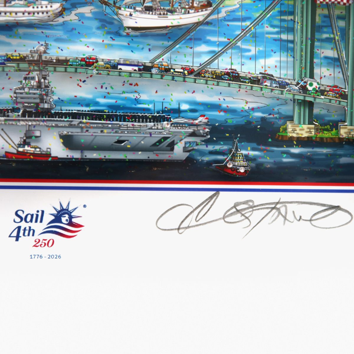 Charles Fazzino- 3D Construction Silkscreen Serigraph "Sail 4th 250"