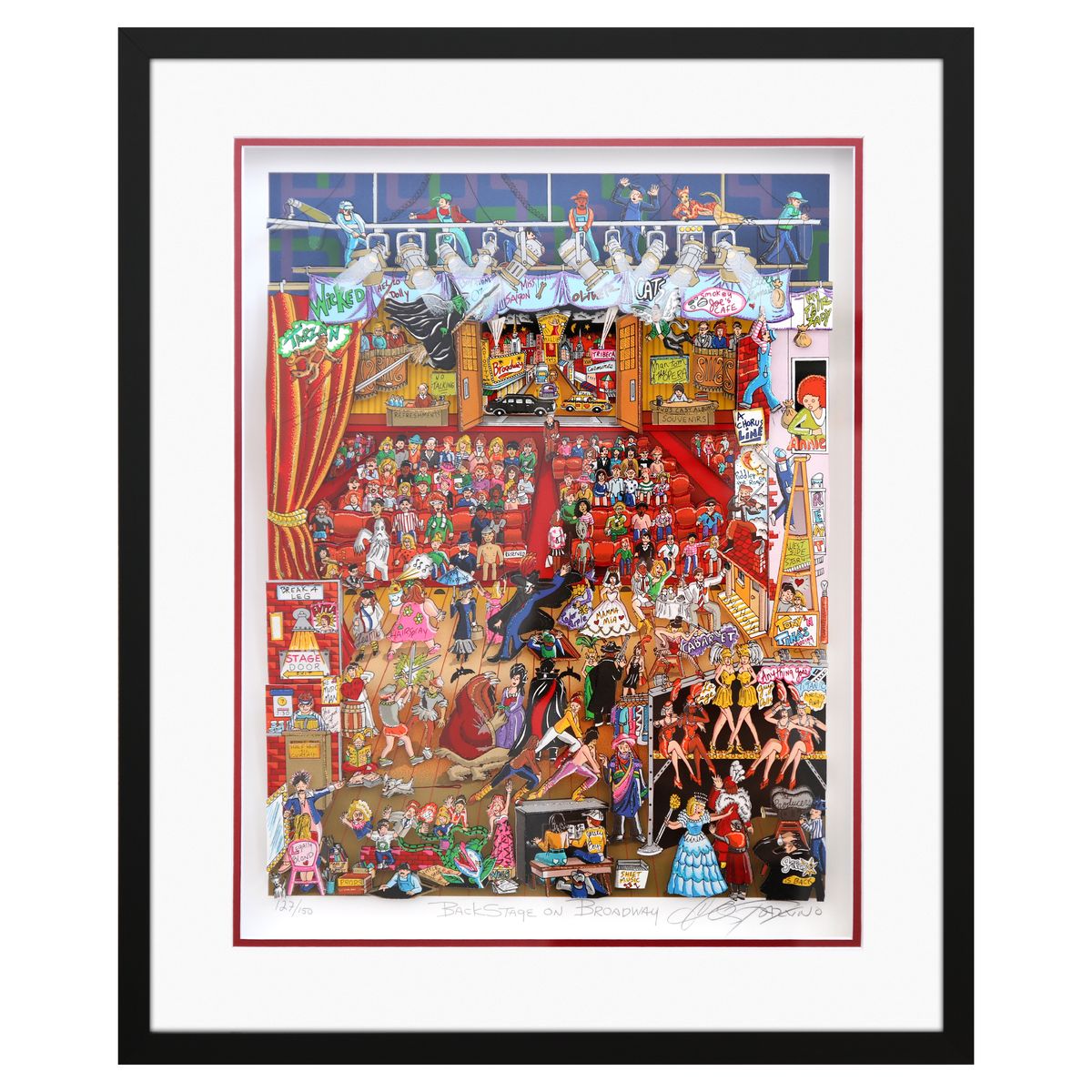 Charles Fazzino- 3D Construction Silkscreen Serigraph "Backstage on Broadway"