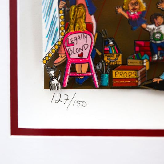 Charles Fazzino- 3D Construction Silkscreen Serigraph "Backstage on Broadway"