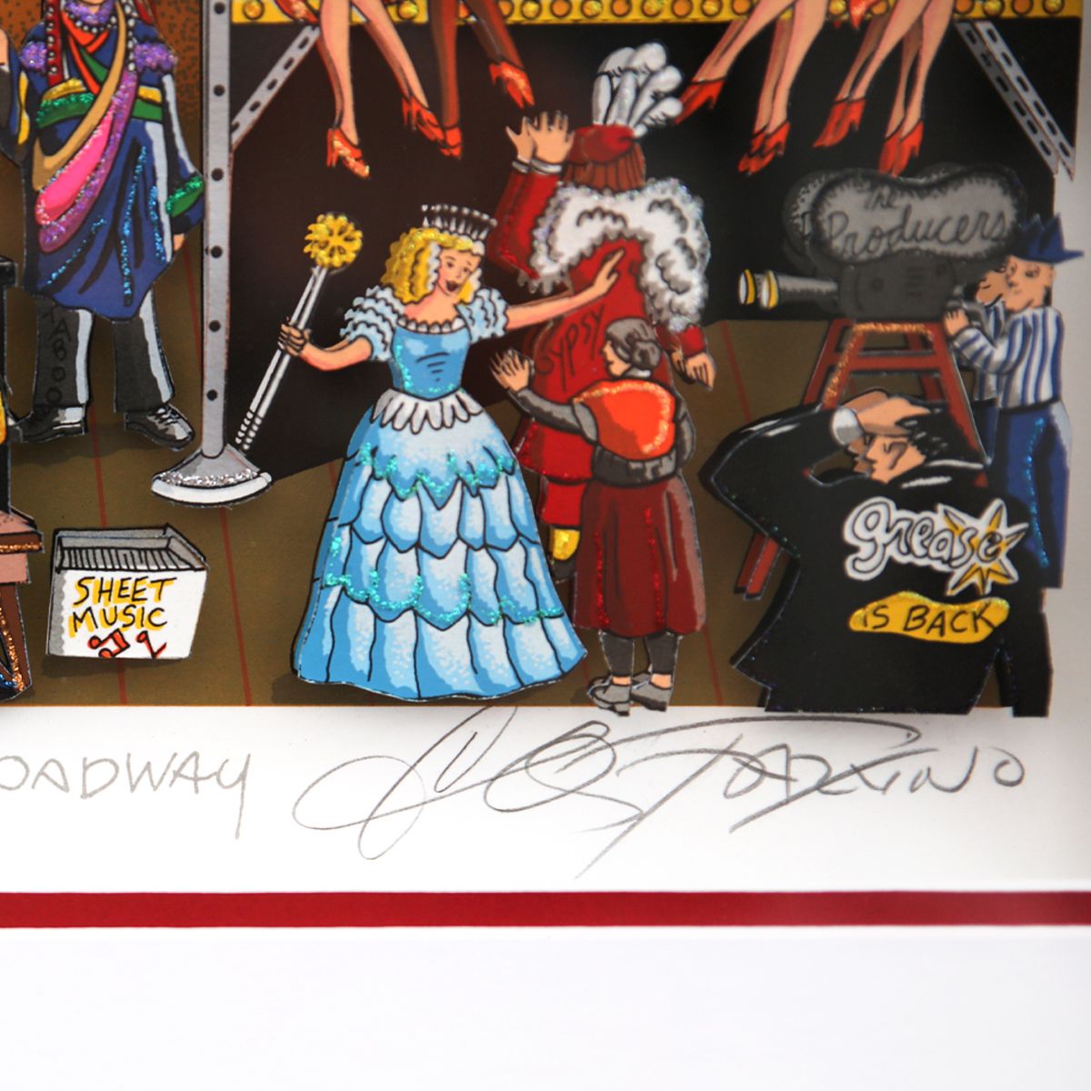 Charles Fazzino- 3D Construction Silkscreen Serigraph "Backstage on Broadway"