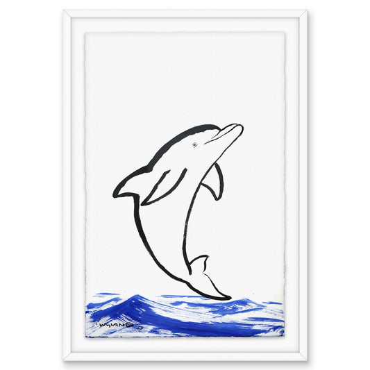 Wyland- Original Sumi Ink Painting "Dolphin"