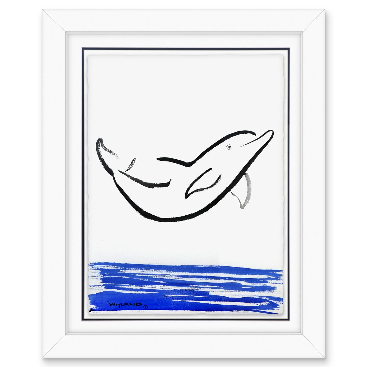 Wyland- Original Sumi Ink Painting "Dolphin"